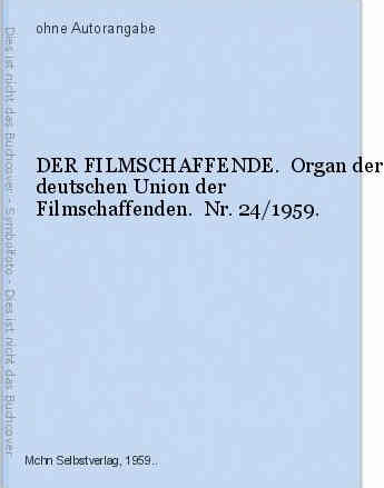 FILMSCHAFFENDE | DER magazine side cover Issue 24  1959