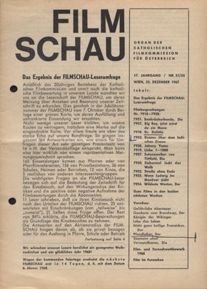 FILMSCHAU magazine side cover Issue 51/52  1967