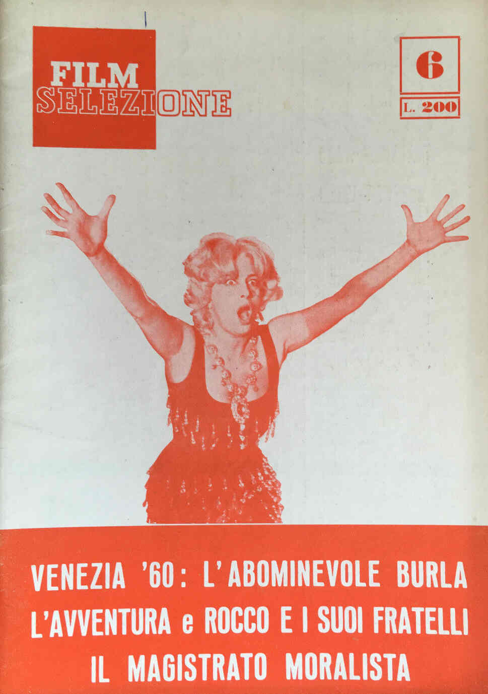 FILM SELEZIONE magazine side cover Issue 6 October/November 1960