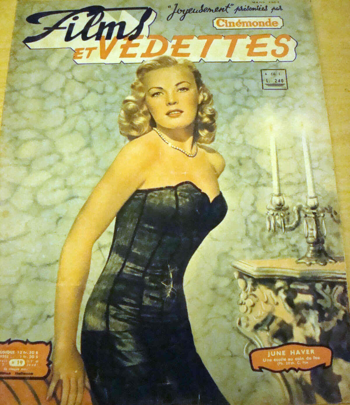 FILMS ET VEDETTES magazine side cover Issue 19  1950