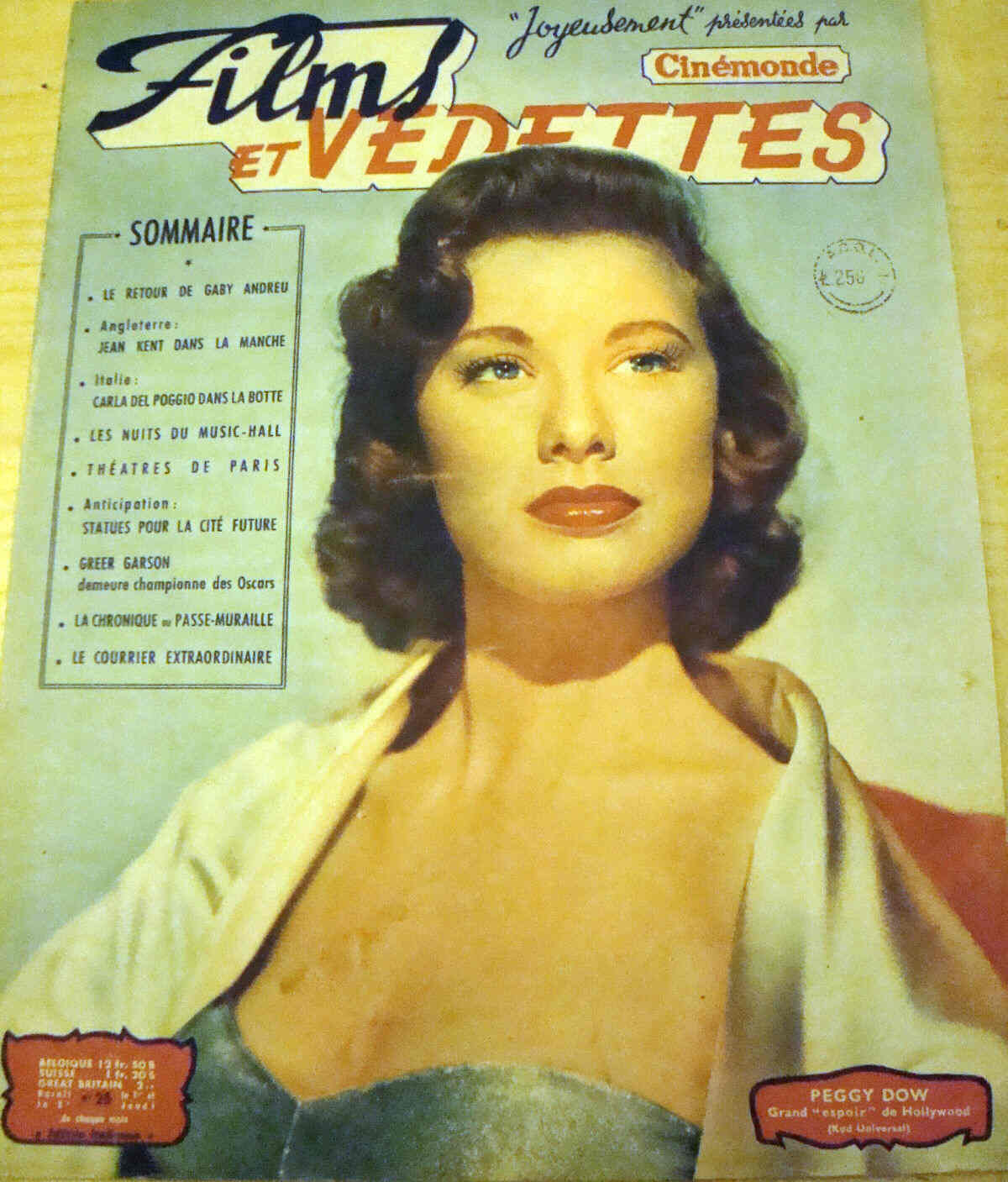 FILMS ET VEDETTES magazine side cover Issue 25  1950