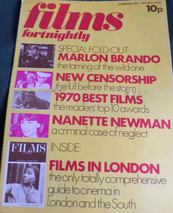 FILMS FORTNIGHTLY magazine side cover 6 February 1971