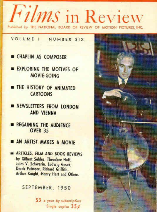 FILMS IN REVIEW magazine side cover Issue 6 September 1950