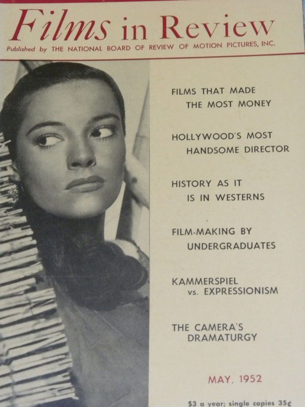 FILMS IN REVIEW magazine side cover Issue 24 May 1952