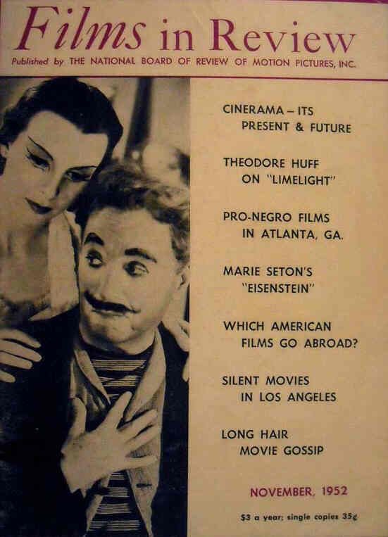 FILMS IN REVIEW magazine side cover Issue 28 November 1952