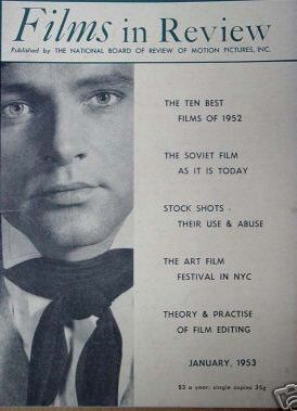 FILMS IN REVIEW magazine side cover Issue 30 January 1953