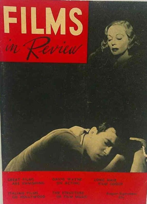 FILMS IN REVIEW magazine side cover Issue 36 August/September 1953
