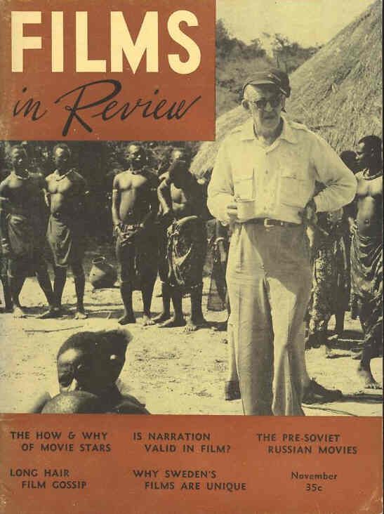 FILMS IN REVIEW magazine side cover Issue 38 November 1953