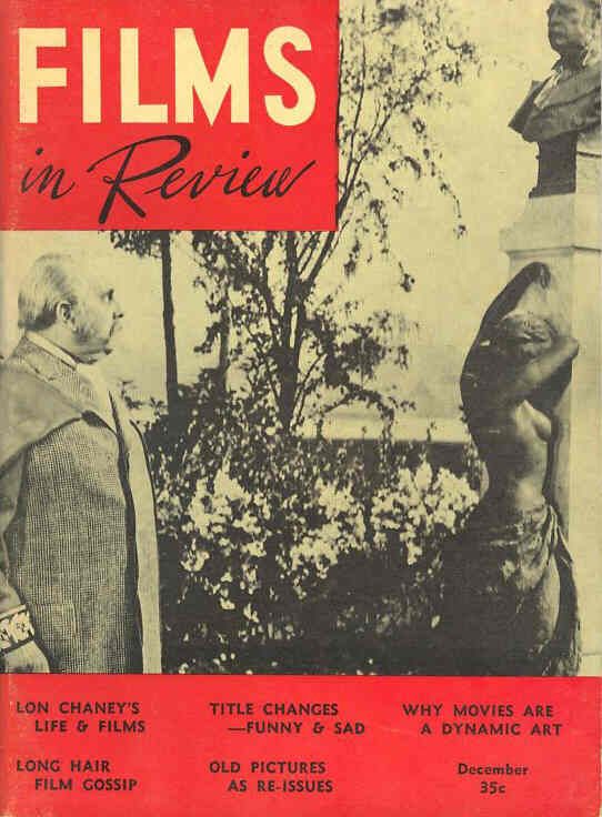 FILMS IN REVIEW magazine side cover Issue 39 December 1953