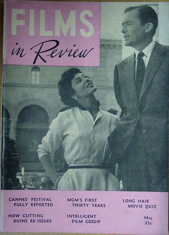 FILMS IN REVIEW magazine side cover Issue 44 May 1954