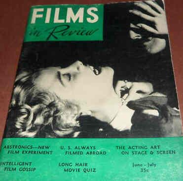 FILMS IN REVIEW magazine side cover Issue 45 June/July 1954