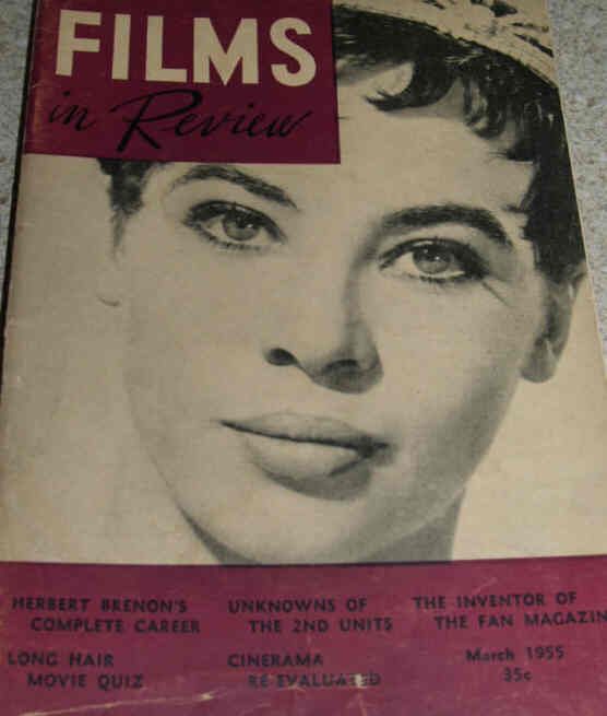 FILMS IN REVIEW magazine side cover Issue 52 March 1955