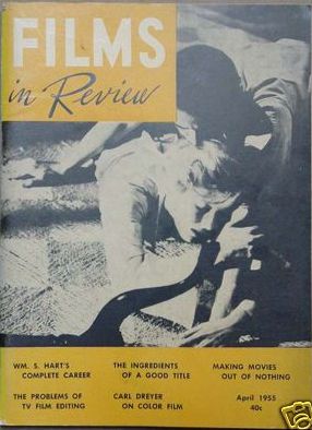 FILMS IN REVIEW magazine side cover Issue 53 April 1955