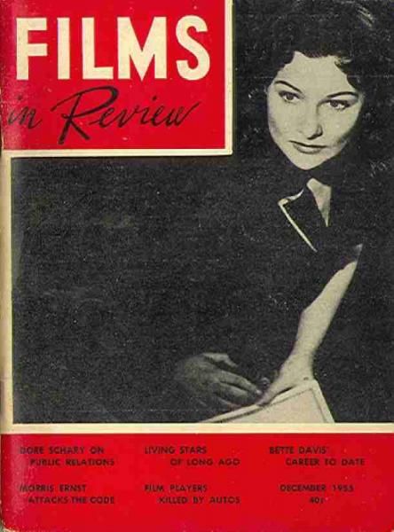 FILMS IN REVIEW magazine side cover Issue 59 December 1955