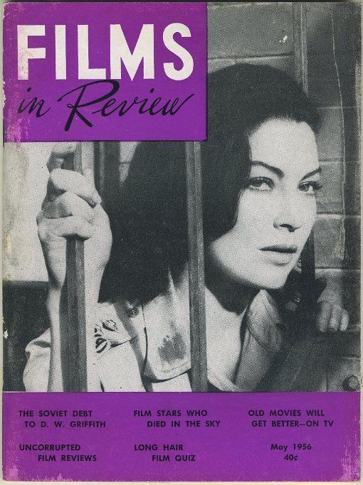 FILMS IN REVIEW magazine side cover Issue 64 May 1956