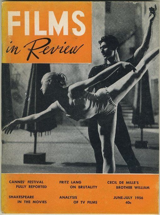 FILMS IN REVIEW magazine side cover Issue 65 June/July 1956
