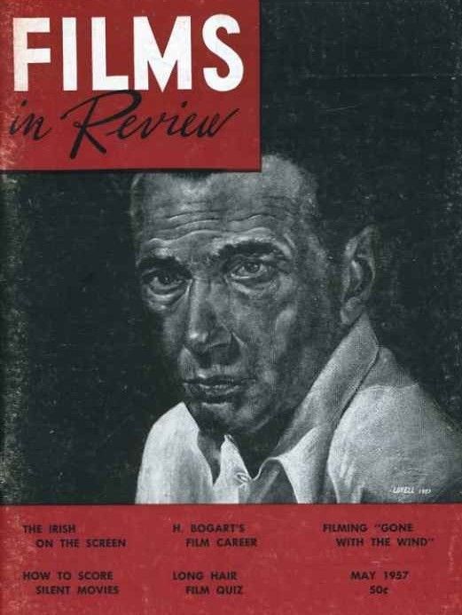 FILMS IN REVIEW magazine side cover Issue 74 May 1957