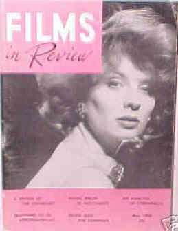 FILMS IN REVIEW magazine side cover Issue 84 May 1958