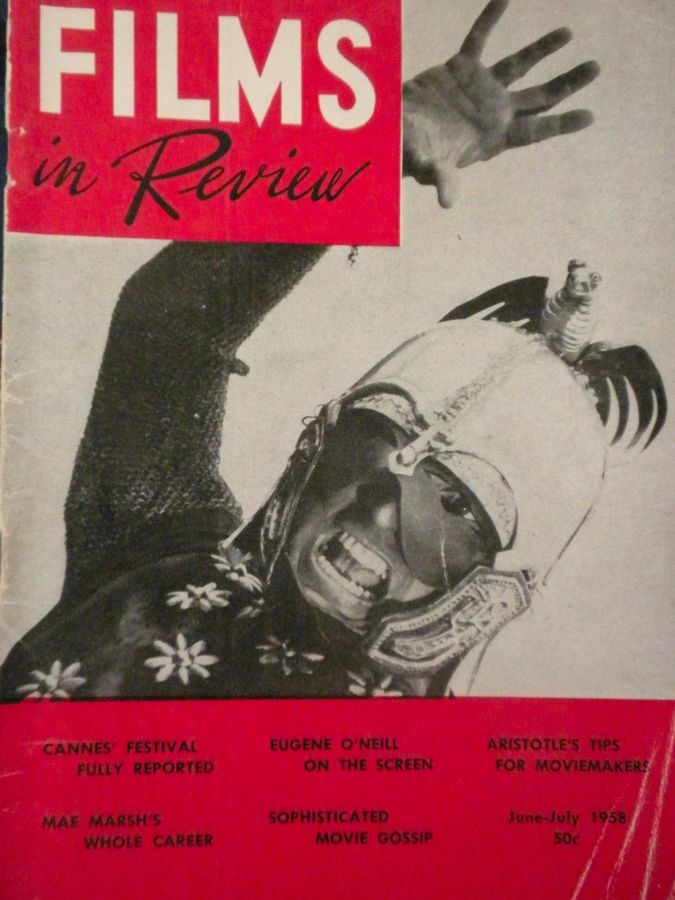 FILMS IN REVIEW magazine side cover Issue 85 June/July 1958