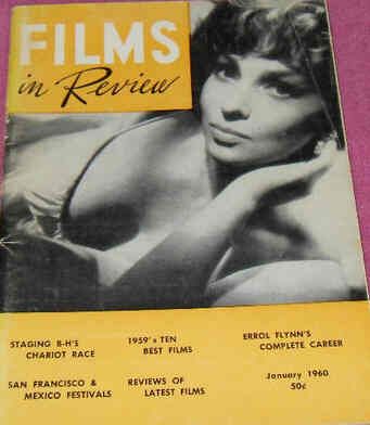 FILMS IN REVIEW magazine side cover Issue 100 January 1960