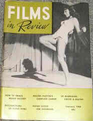 FILMS IN REVIEW magazine side cover Issue 101 February 1960