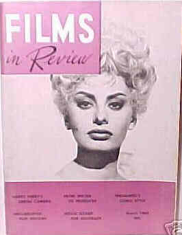 FILMS IN REVIEW magazine side cover Issue 102 March 1960