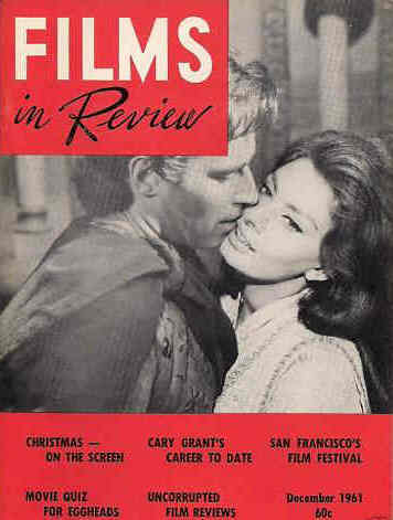 FILMS IN REVIEW magazine side cover Issue 119 December 1961