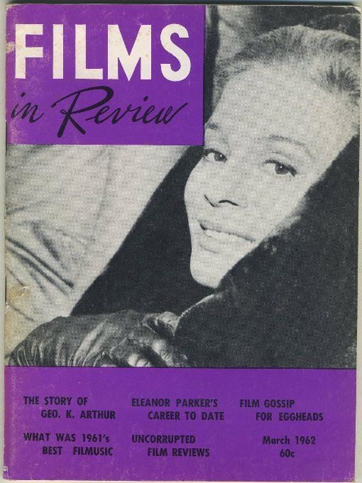 FILMS IN REVIEW magazine side cover Issue 122 March 1962