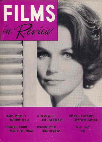 FILMS IN REVIEW magazine side cover Issue 124 May 1962