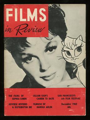 FILMS IN REVIEW magazine side cover Issue 129 December 1962