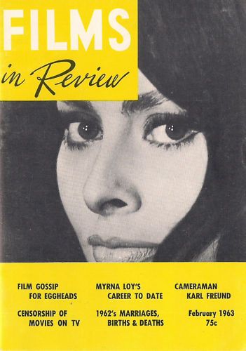 FILMS IN REVIEW magazine side cover Issue 131 February 1963