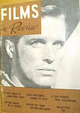 FILMS IN REVIEW magazine side cover Issue 132 March 1963