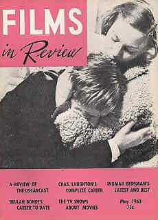 FILMS IN REVIEW magazine side cover Issue 134 May 1963