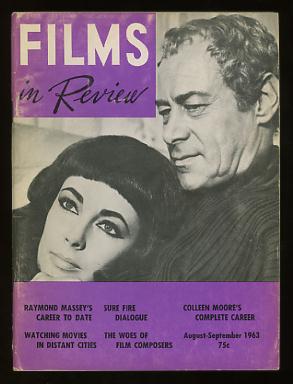 FILMS IN REVIEW magazine side cover Issue 136 August/September 1963