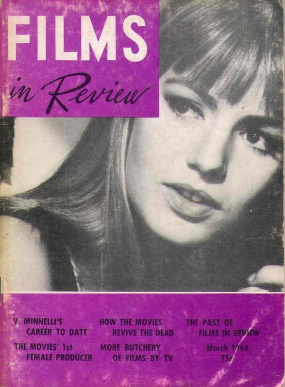 FILMS IN REVIEW magazine side cover Issue 142 March 1964