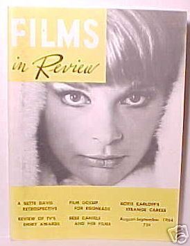 FILMS IN REVIEW magazine side cover Issue 146 August/September 1964