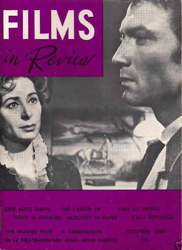 FILMS IN REVIEW magazine side cover Issue 147 October 1964