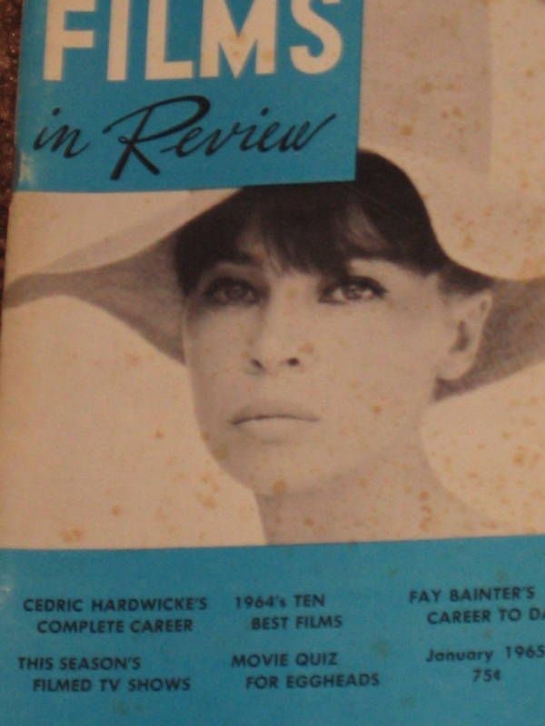 FILMS IN REVIEW magazine side cover Issue 150 January 1965