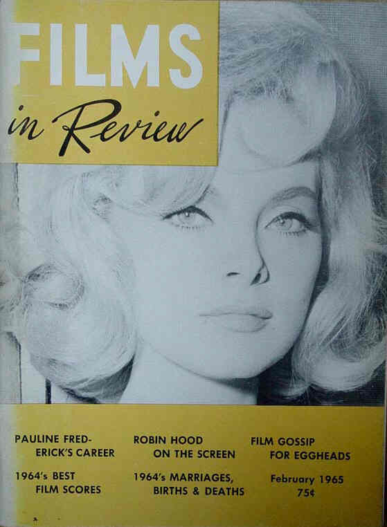 FILMS IN REVIEW magazine side cover Issue 151 February 1965