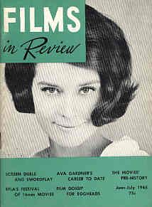 FILMS IN REVIEW magazine side cover Issue 155 June/July 1965