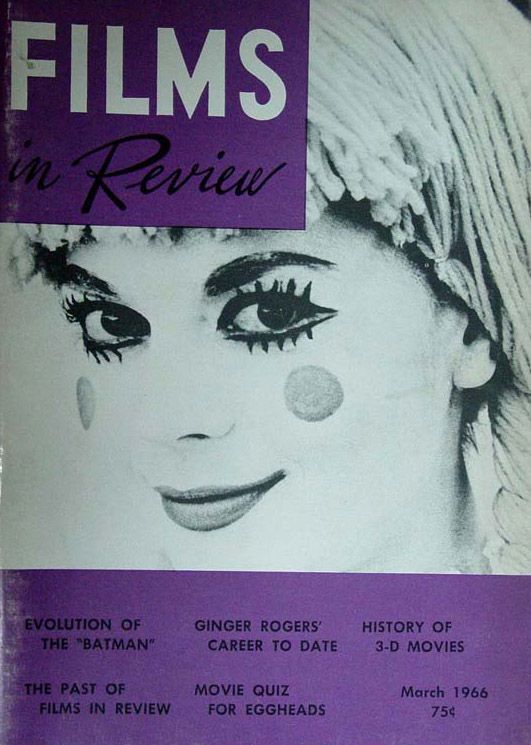 FILMS IN REVIEW magazine side cover Issue 162 March 1966