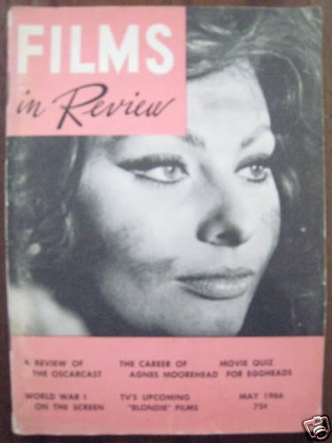 FILMS IN REVIEW magazine side cover Issue 164 May 1966