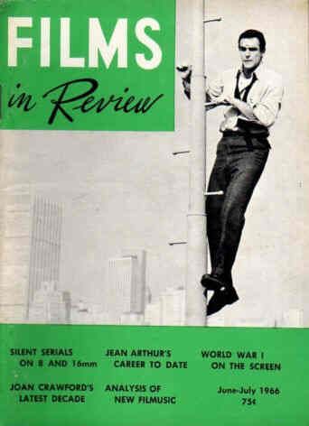 FILMS IN REVIEW magazine side cover Issue 165 June/July 1966