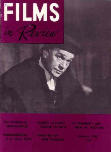 FILMS IN REVIEW magazine side cover Issue 170 January 1967