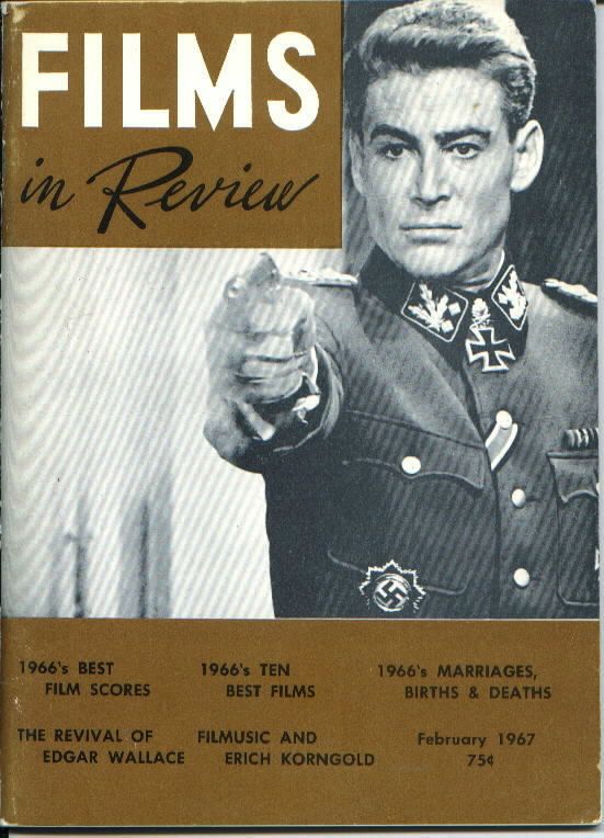 FILMS IN REVIEW magazine side cover Issue 171 February 1967