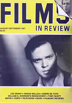 FILMS IN REVIEW magazine side cover Issue 176 August/September 1967