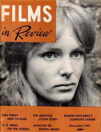 FILMS IN REVIEW magazine side cover Issue 178 November 1967