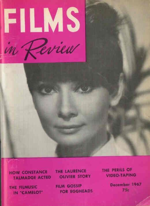 FILMS IN REVIEW magazine side cover Issue 179 December 1967