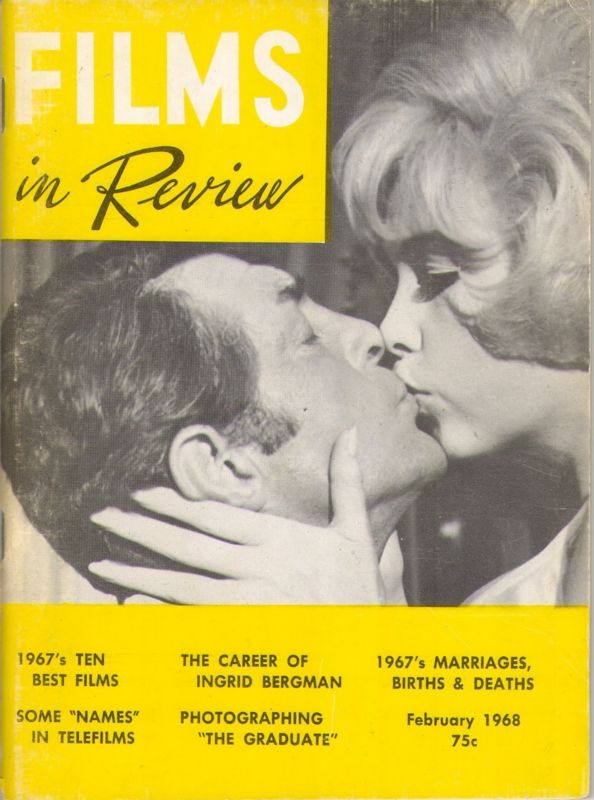 FILMS IN REVIEW magazine side cover Issue 181 February 1968