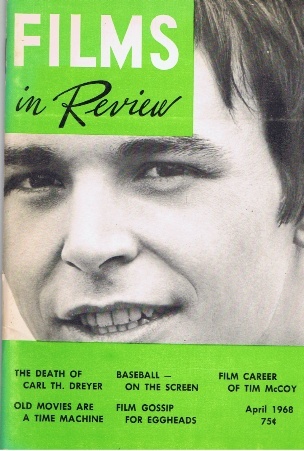 FILMS IN REVIEW magazine side cover Issue 183 April 1968